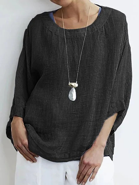 Casual Round Neck Cotton Top Women's Comfortable Loose Lining O1CN01mocSbB1WkoV3QmiwL !!2002732827 0 Cib