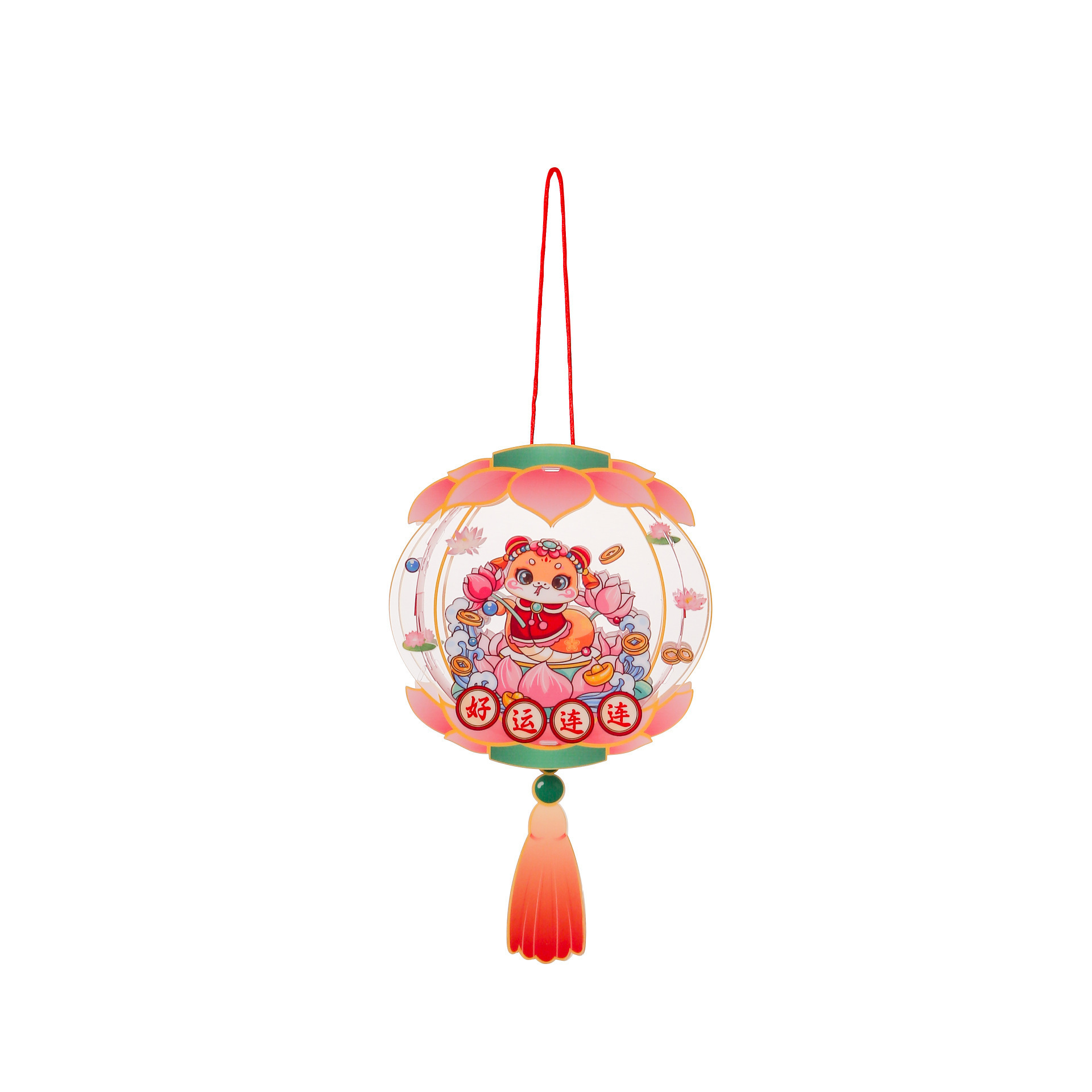 2025 Año de la serpiente Año nuevo Linterna de pvc transparente Festival de primavera Paquete de material de bricolaje hecho a mano para niños Linterna de puesto luminoso portátil