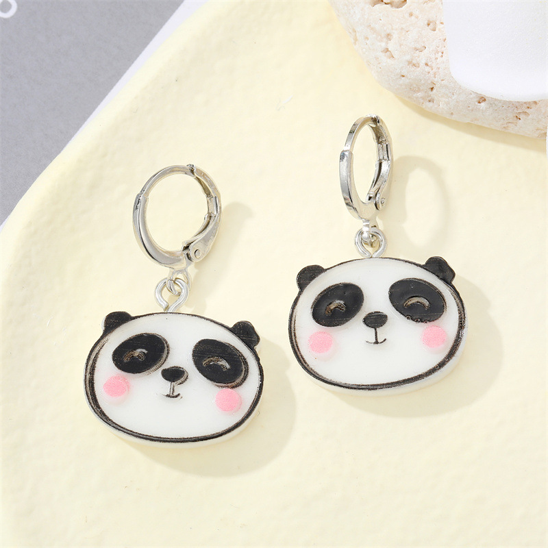 Mignon Dessin Animé Animal Fantôme Chiot Panda Halloween Forme Acrylique Boucles D&#39;oreilles En Gros display picture 1