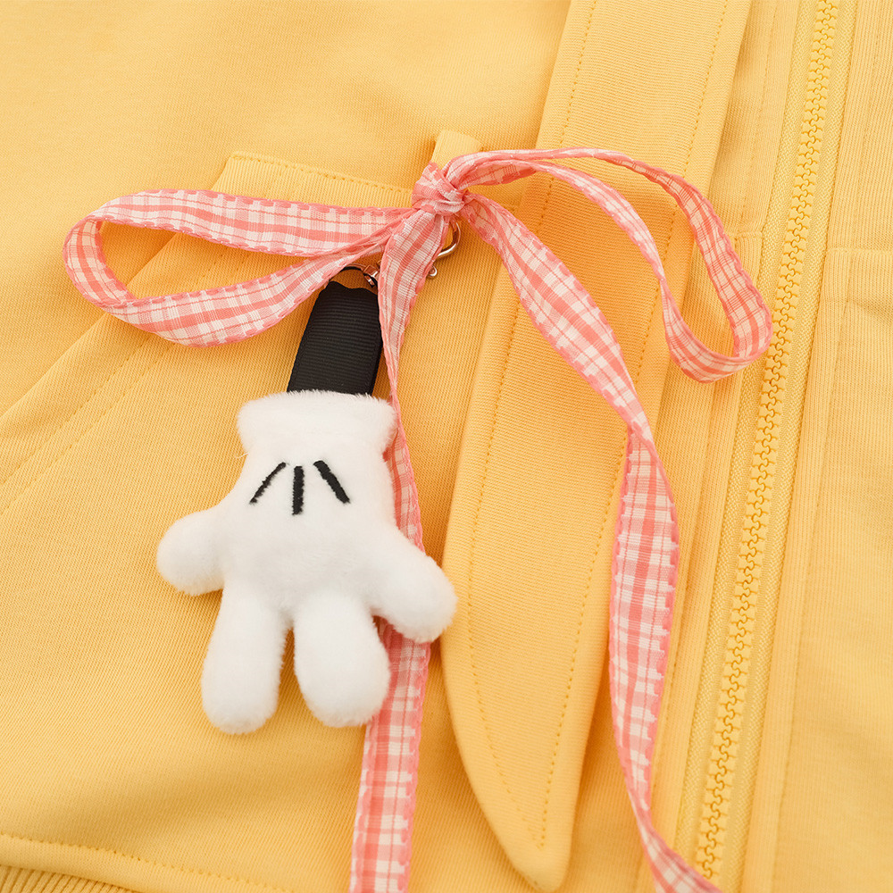 Plüschpuppen-Anhänger, dekorative Kapuzenjacke, trendiger amerikanischer Stil, lockerer, lässiger Cardigan mit Reißverschluss für Herren_voghion.com