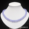 Short lavender necklace, crystal with amethyst, chain for key bag , European style, suitable for import, wholesale