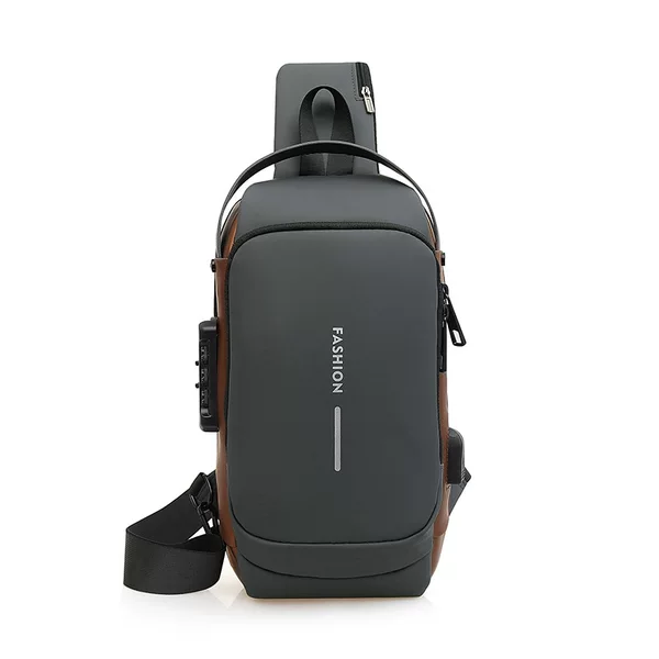 New Anti-Theft Motorcycle Chest Bag, Multi-Functional USB Password Lock Shoulder Bag, Business Commuting Handbag, Crossbody Bag, Export