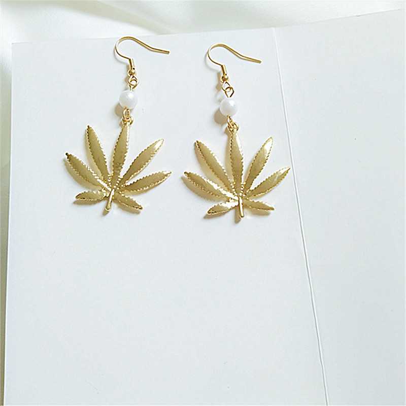 1 Pair Fashion Leaf Alloy Plating Women's Drop Earrings display picture 5