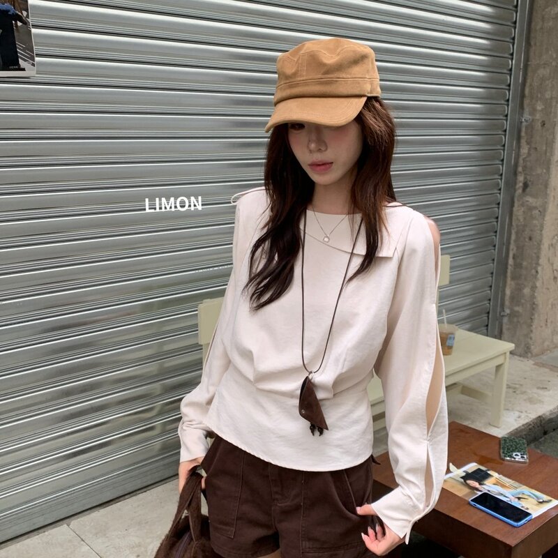THE LIMON Lemon Green Tea 2026 Autumn Korean Style Off-Shoulder Shirt for Women, Loose and Versatile Top THE LIMON Lemon Green Tea 2026 Autumn Korean Style Off-Shoulder Shirt for Women, Loose and Versatile Top