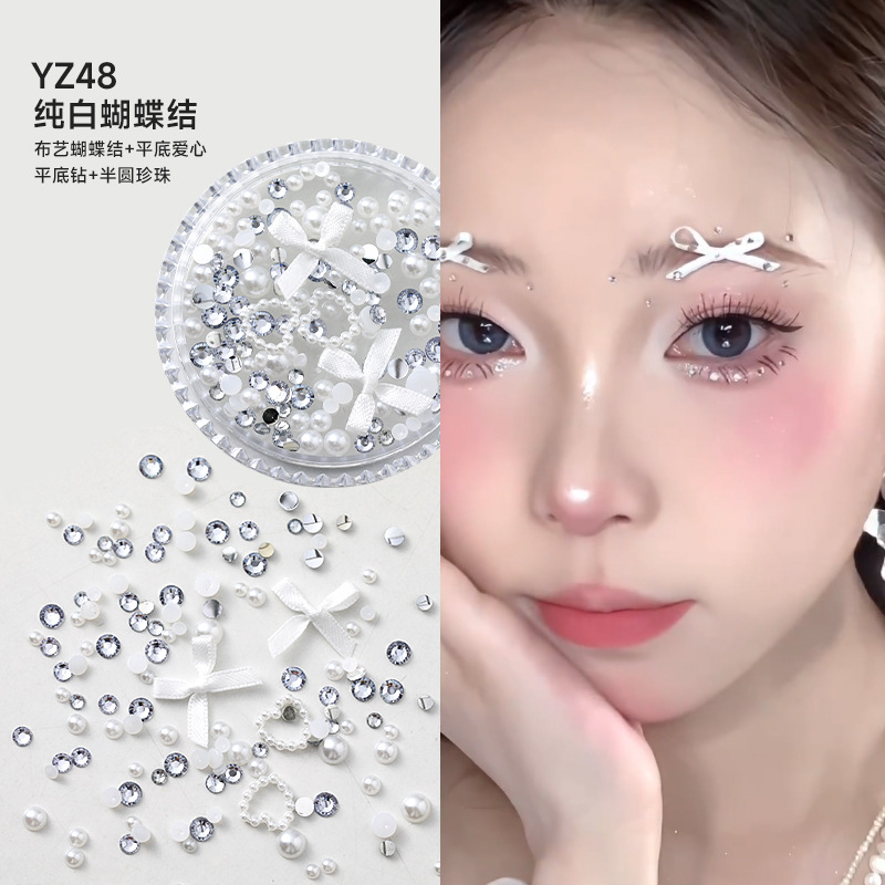 Decoraciones faciales maquillaje de ojos de novia maquillaje de escenario para niños pegatinas especiales cara lentejuelas lágrima diamante mariposa perla al por mayor