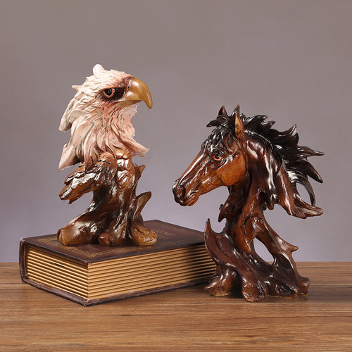 American-style imitated root sculpture lion animal resin decorative home entrance living room study office eagle craft