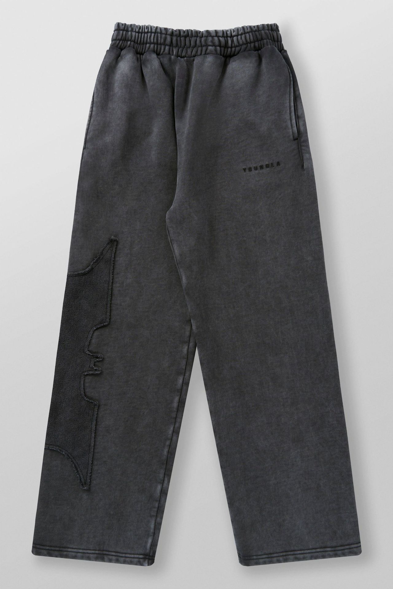 YoungLA Batman Sweatpants Straight Leg Washed Grey