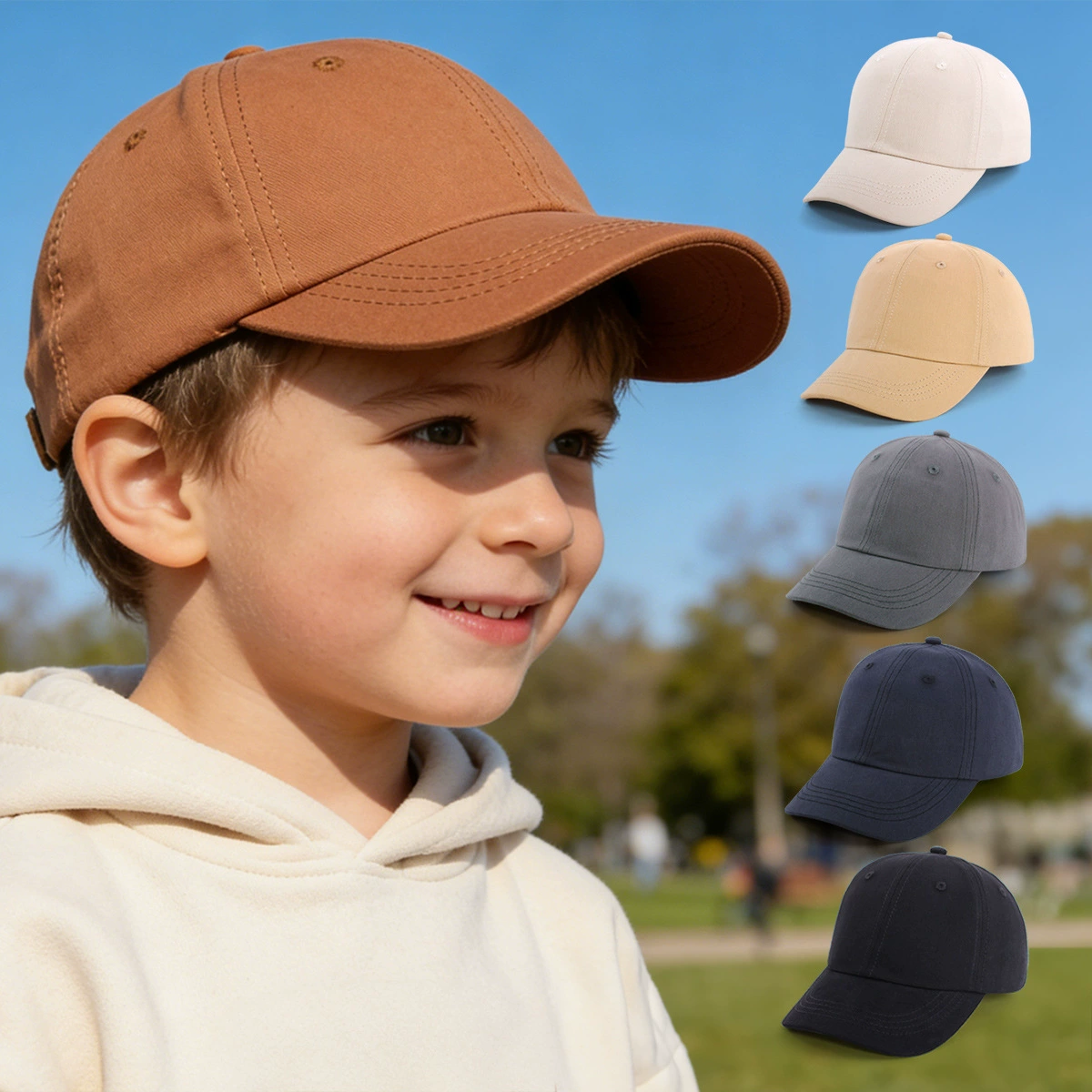 Новая детская бейсболка, модная весенне-летняя уличная повседневная универсальная кепка-утконос, однотонная шляпа от солнца с изогнутыми полями, 21 цвет