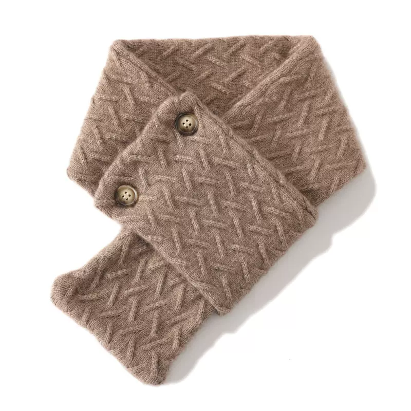 羊绒围巾女男秋冬羊毛线护颈椎护脖套加厚保暖针织韩披肩围脖带扣