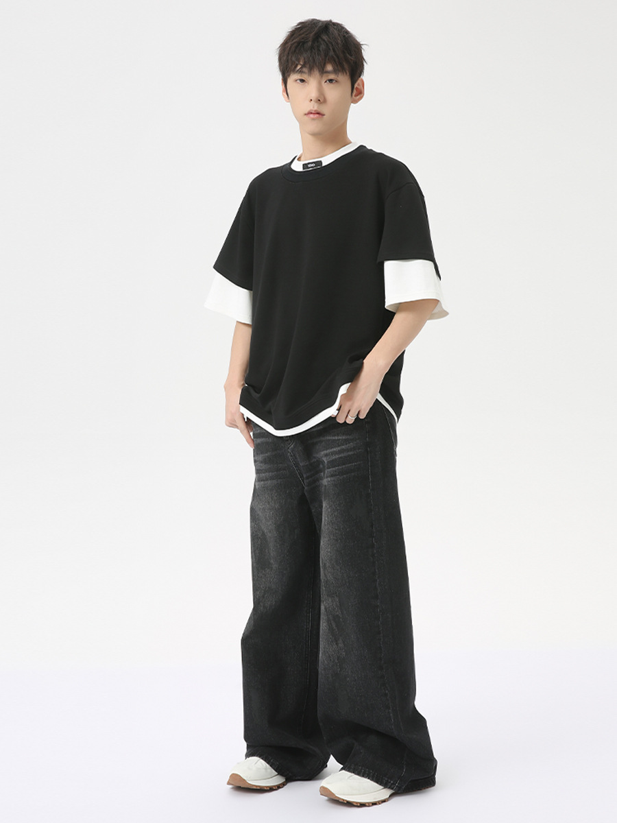 MTLCLOTHES Ropa de hombre | 2024 nuevos productos de verano Moda callejera europea y americana Diseño sucio Vaqueros rectos de moda