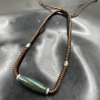 Agate woven green chain for key bag , necklace