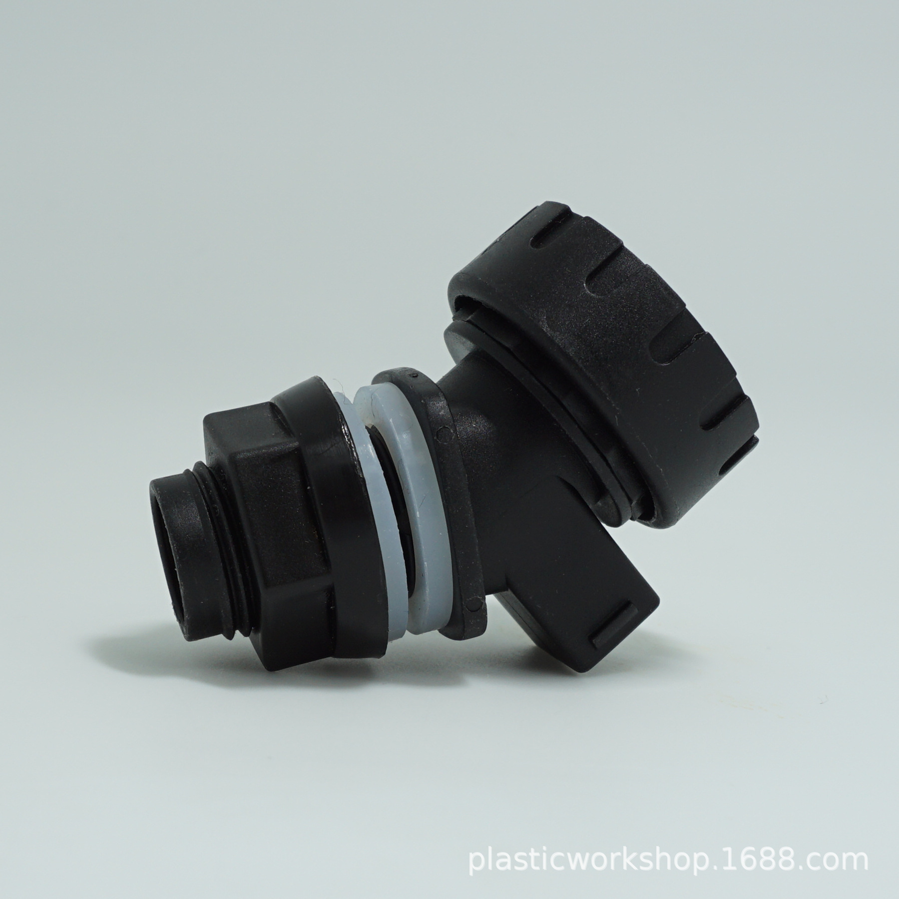 All-black bucket faucet with a rotary knob for brewing wine bottles, dust cover, dust plug, bucket faucet Item Picture