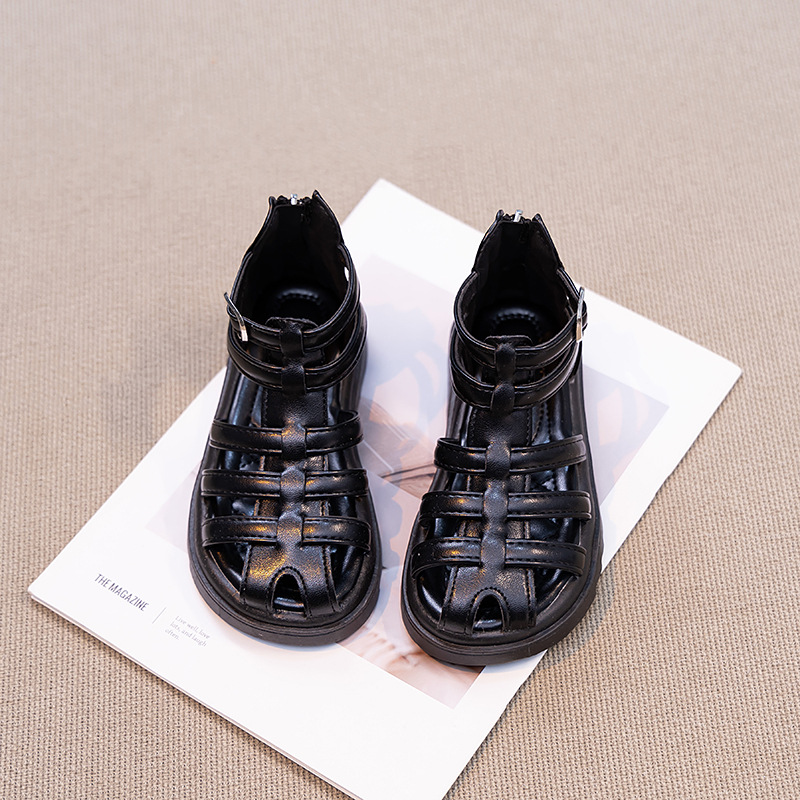 Sandalias para niñas 2024 nuevo estilo de verano Baotou zapatos romanos para niños zapatos de playa de suela blanda para niñas zapatos de princesa para niños grandes image 4