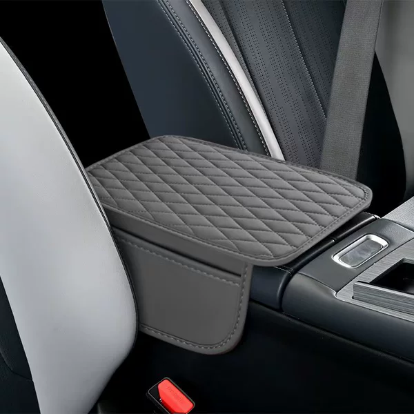 Diamond-shaped single-layer armrest cushion with pocket gray