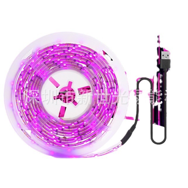 Tira de luz de planta USB 5V tira de luz de crecimiento de plantas 2835 tira de luz de crecimiento de luz de relleno planta de espectro completo transfronterizo Venta caliente