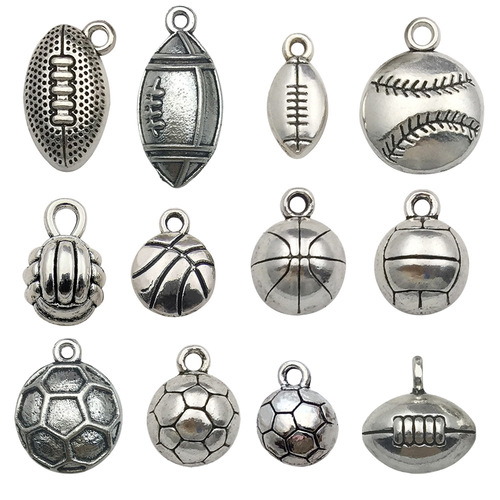 70 pieces of alloy sports series accessories DIY necklace, bracelet, pendant, fashion basketball cheerleading small ornaments