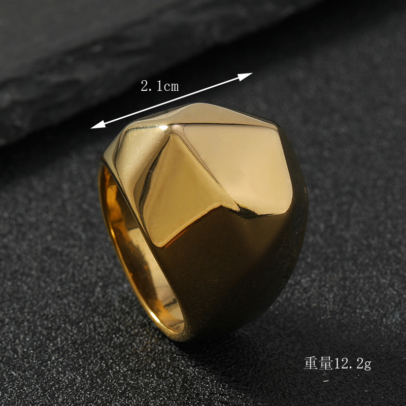 Joyas de acero de titanio fundido de moda transfronteriza personalidad simple corte brillante multifacético anillo de acero inoxidable joyas de hombre image 5