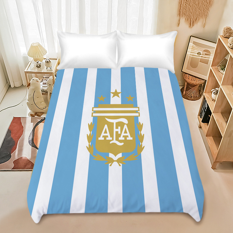 Equipo estrella emblema de equipo Copa del Mundo dormitorio de estudiantes artículos de hogar artículos de cama de algodón pulido lavado