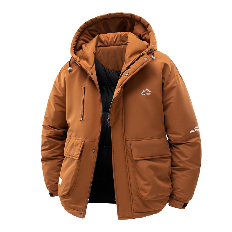 Cotton winter new fashion brand American workwear windproof outdoor loose thick hooded cotton jacket men's coat_voghion.com