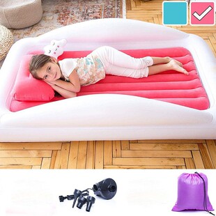[New Style] Cross-Border Hot Selling Kidsren's Inflatable Bed Flocking Thickeneded Skin-Friendly Baby Inflatable Sleeping Mat Foldableable Inflatable