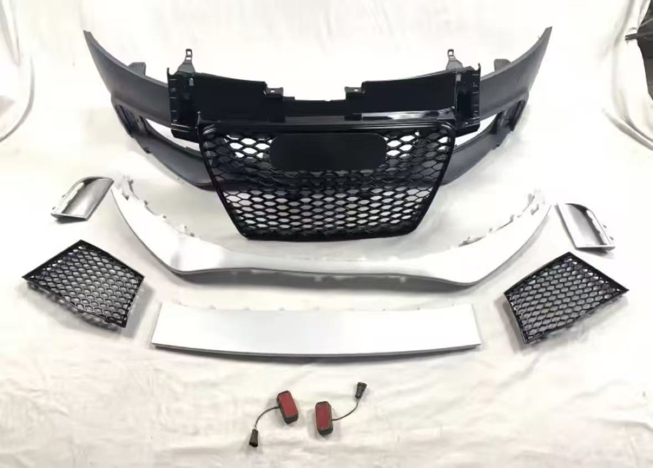 Suitable for 08-14 Audi Tt Modified and Upgraded Ttrs Large Surround Front Bumper Grille License Plate Holder