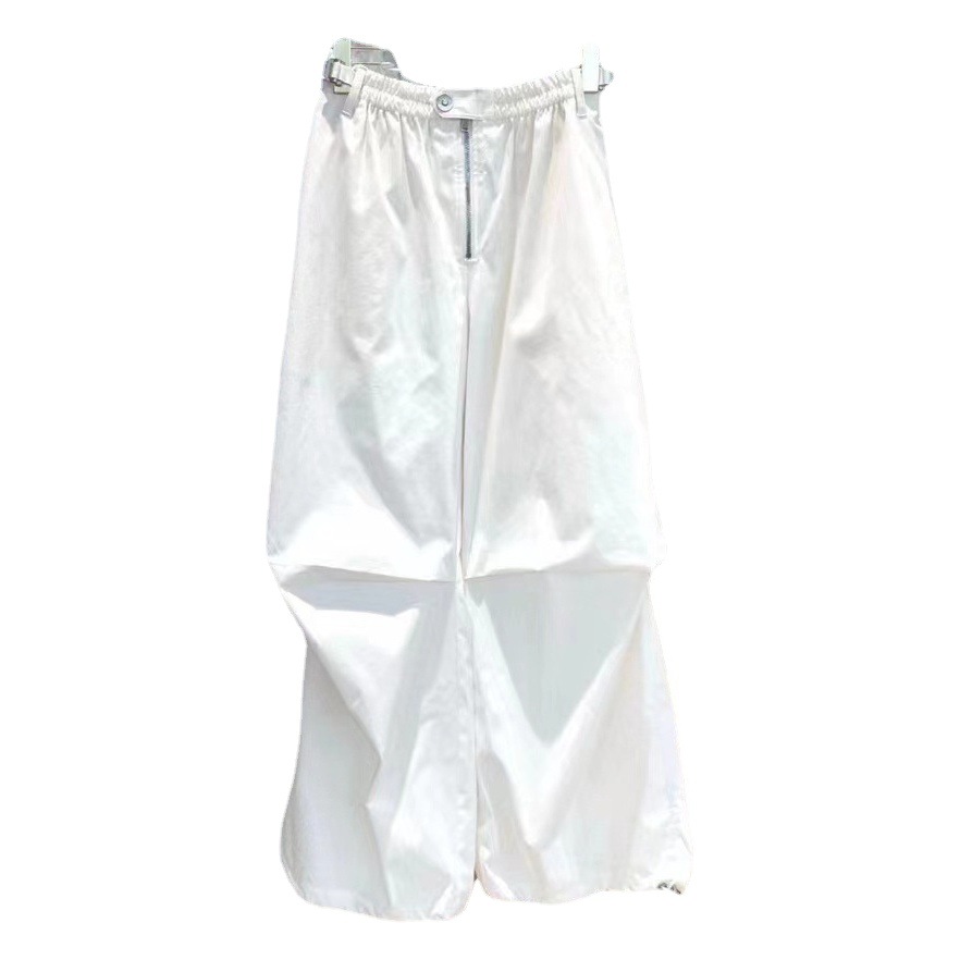 Pantalones cargo de paracaídas americanos de diseñador, pantalones de pierna ancha holgados y adelgazantes con cordón y cremallera fina de verano image 1
