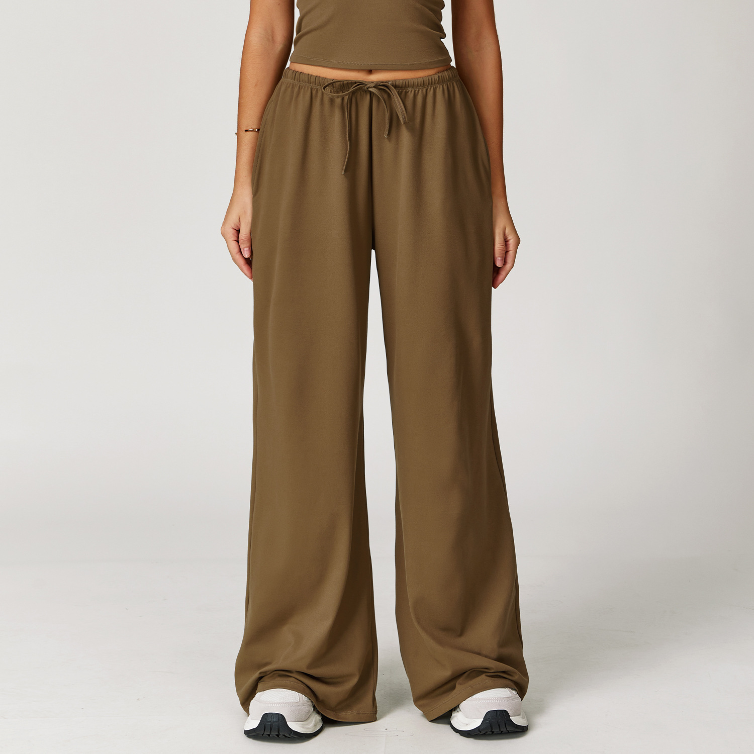 Pantalones de lana transfronterizos colgantes, piernas, pantalones casuales sueltos, pantalones de cuerda elásticos de acondicionamiento deportivo femenino