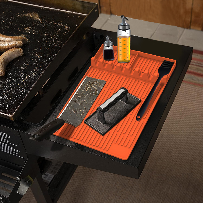 Cross-border Explosive Barbecue Oven Silicone Side Rack Pad Bakeware Protection Pad Oil Drain Pad Blackstone Silicone Oven Tool Pad
