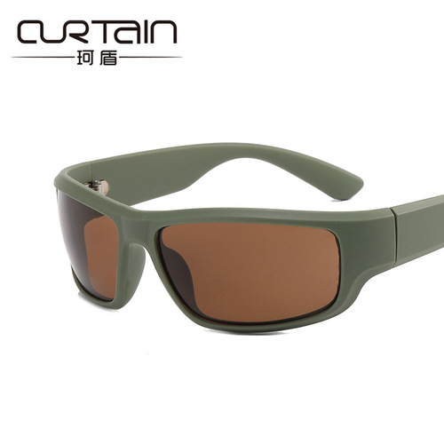 Retro sports sunglasses  new Y2K sunglasses street shooting ins internet celebrity same style sunglasses with concave shape for women