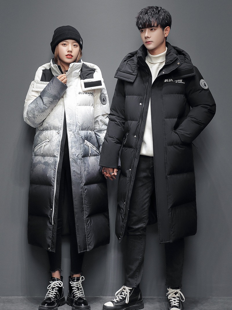 Chaqueta de la pareja de invierno para hombre nueva chaqueta de pato blanco de longitud media 90 abajo para hombre (inspección de calidad)