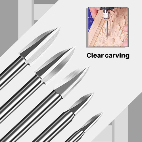 Cross-border new model wood carving drill bit 3-8mm milling cutter 3 slot white steel sharp edge woodworking tools wholesale