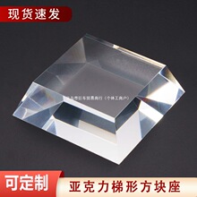 亚克力展示台透明方块水晶底座化妆品陈列架香水摆台手办增高展托