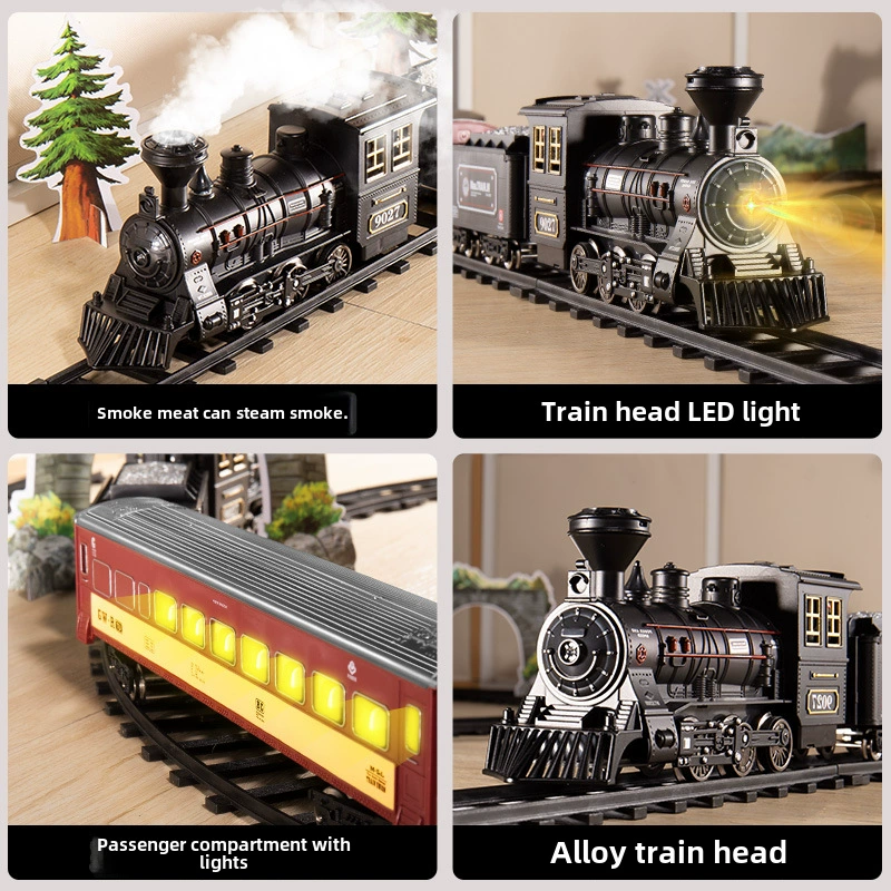 Realistic retro electric subway, children's train model, toy for boys, set