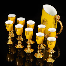 陶瓷酒具白酒杯烈酒杯一口杯家用商务五粮液公司送客户手伴礼套装