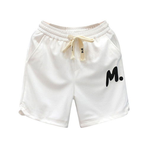 fashion brand lettered shorts men's summer thin casual sports pants quarter straight medium pants loose big pants