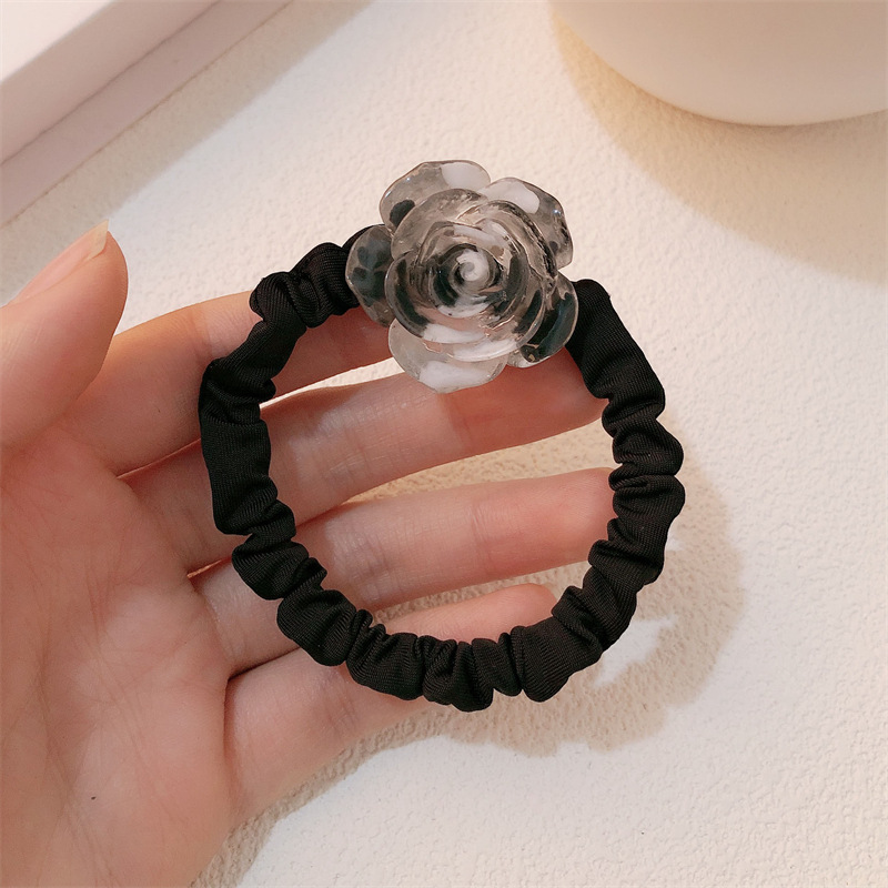 Camellia original anillo de pelo intestino delgado temperamento flor de la niña cuerda de cabeza de banda de goma de alta elasticidad cuerda de pelo universal adornos para el pelo