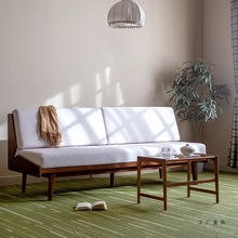 北欧复古沙发日式简约小户型客厅可拆洗布艺三人位
