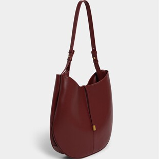 ZA 2025 Spring New Women's Bag Crimson Metal Accessories Hanging Ornaments Shoulder Bucket Bag