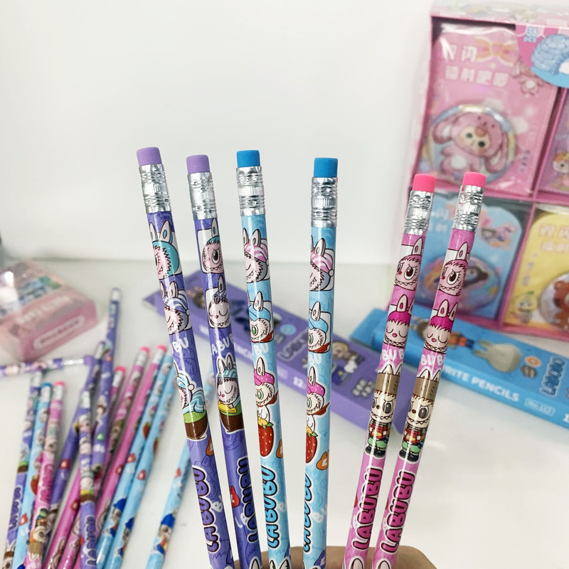 ネットセレブ人気ラブブHB鉛筆漫画高価値LABUBU12本パック学生練習ペン外国貿易クロスボーダー|undefined