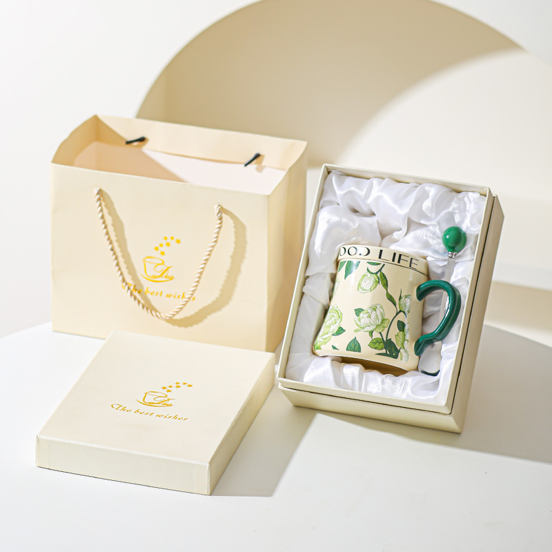 Taza de agua de cerámica de orquídea de campana, taza de café de gran capacidad, taza de desayuno con tapa de diseño, taza de café