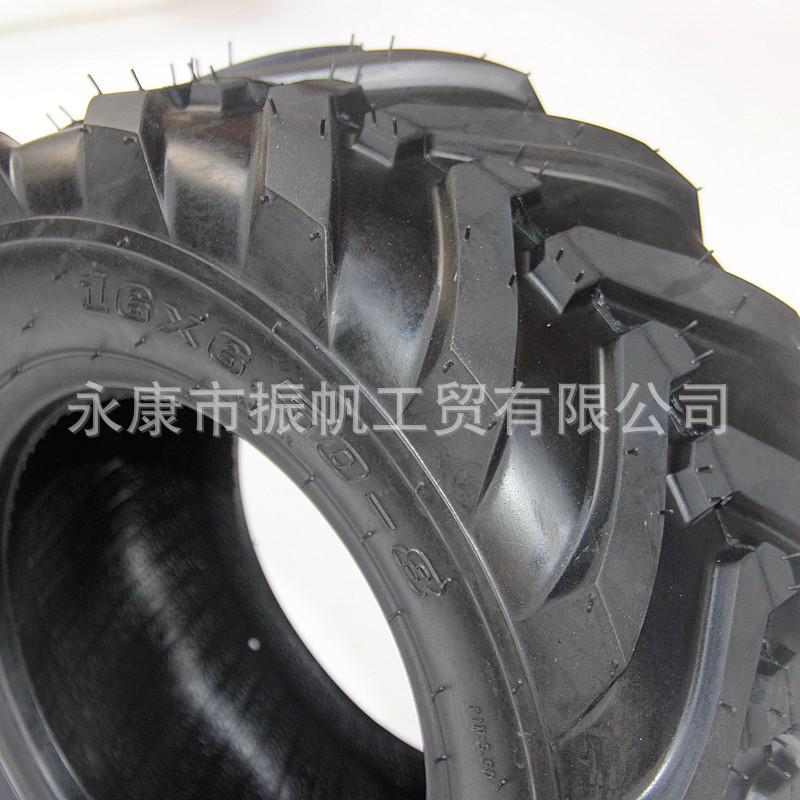 Sweeper Truck Tire 16X6.50-8 Tire, Micro-Tiller Agricultural Vehicle Deep-Tread Herringbone Vacuum Tire 8inch Wheel Hub Accessories