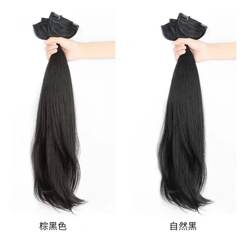 Parche de pelo largo recto de simulación inconsútil invisible de las mujeres, extensión de pelo de tres piezas
