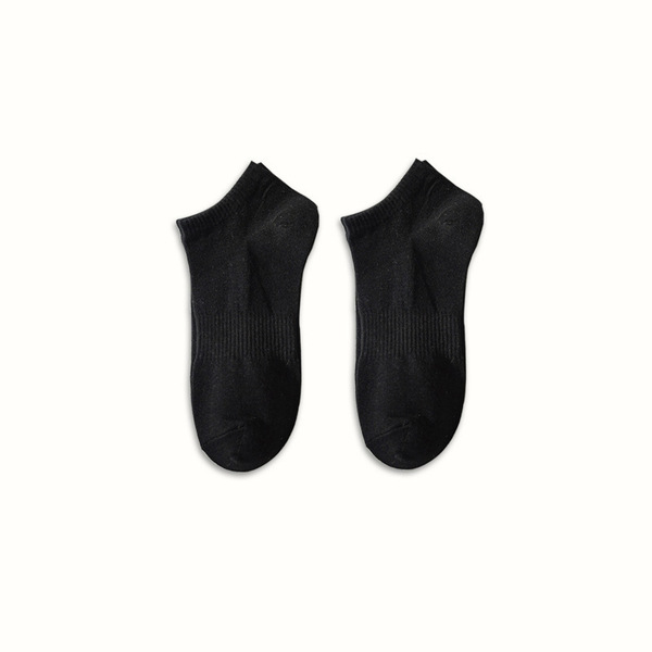 [Cotton] Antibacterial Socks Men's Black and White Gray Mid-Calf Socks All Year Round Pure Color Sports Socks Sweat-Absorbent Breathable Deodorant Socks
