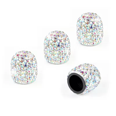 valve, Valve Caps with Rhinestones, Ceramic - ab-drill-pack-of-4