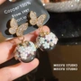 镶钻少女甜美风花朵耳钉