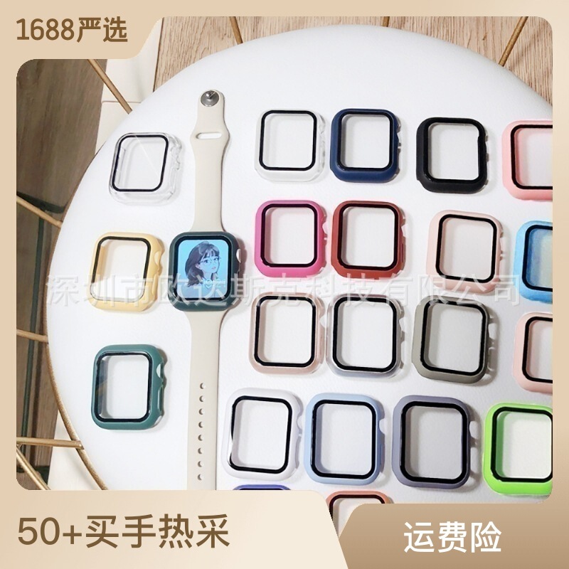Suitable for Apple Watch Case iWatch Ultra11/10/9/8Se/654 Protective Case Pc+Tempered Film Integrated