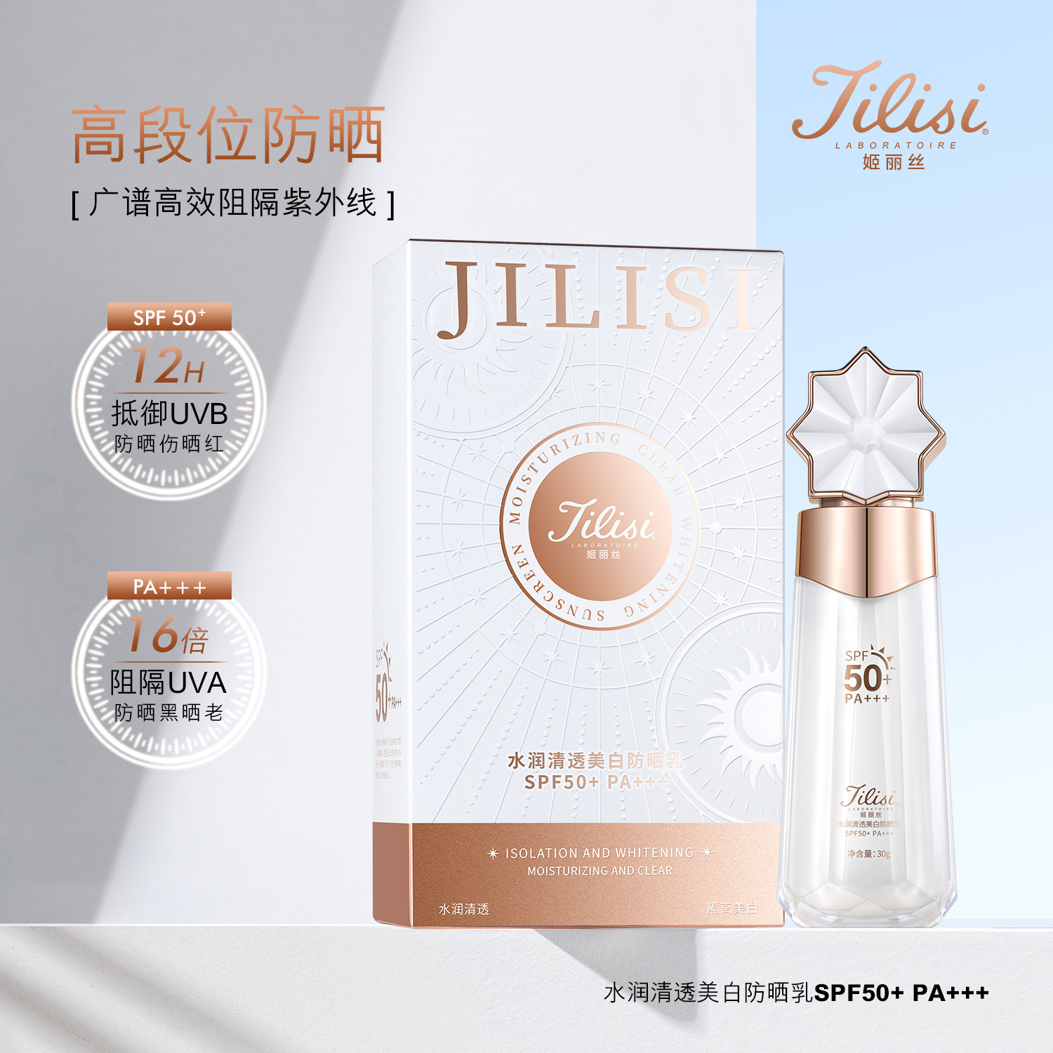 Moisturizing transparent brightening waterproof sun protection cream