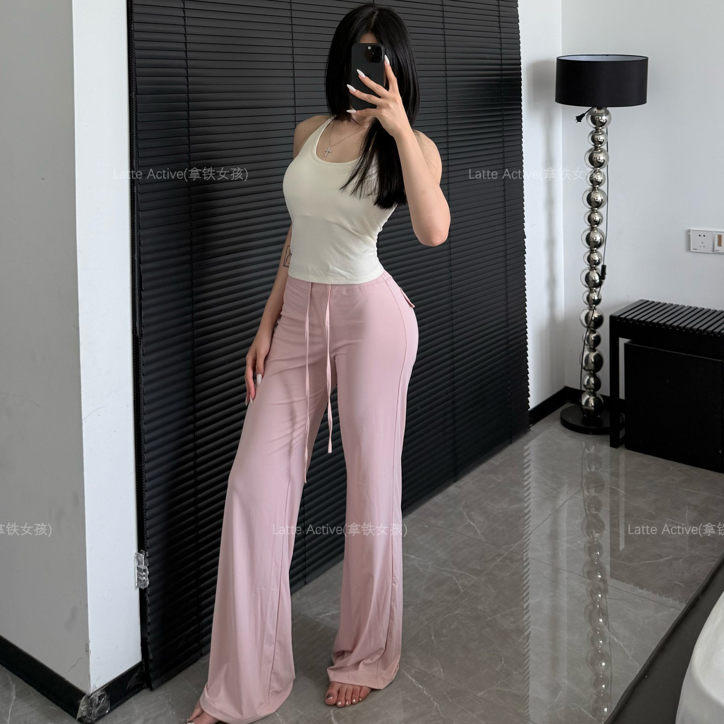 Latte Girl Casual Style Spring Summer Autumn Casual Pants Flared Pants Girl Floor-Length Sports Casual Pants High Elasticity