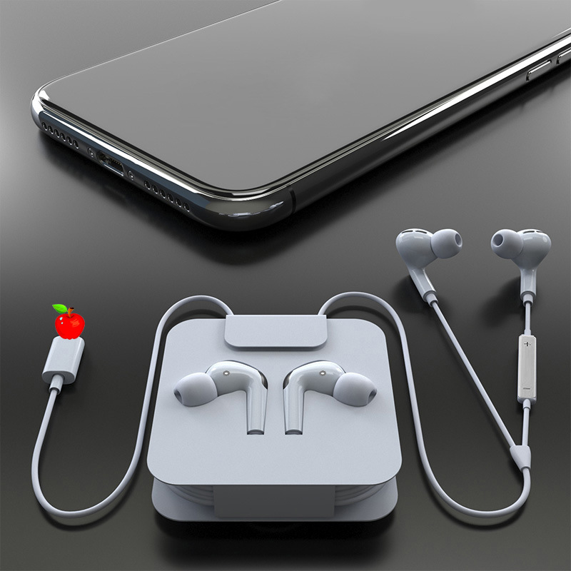 Venta al por mayor aplicable apple auriculares con cable en la oreja con un solo clic con control de cable bluetooth ventana emergente typec auriculares con cable de tres generaciones