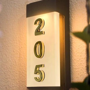 Villa courtyard luminous doorplate solar outdoor LED doorplate shop number plate address indication light control night